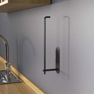 Porte-rouleau de papier toilette mural moderne en alliage de zinc sans perçage, auto-adhésif, pour cuisine et salle de bain - Product Image 2