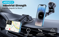 Support mural universel pour téléphone portable Accessoires de support de téléphone magnétique sous vide à 360 ° amélioré pour support de téléphone de voiture à bras long