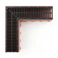 Caniveau de drainage linéaire en béton polymère avec grille en fonte D400, drain de tranchée robuste pour routes et parkings