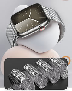 Bracelet à boucle magnétique en métal maillé Bracelet en acier inoxydable pour bracelet de montre Apple 45mm 49mm, bracelet à boucle milanaise pour la série IWatch - Product Image 3