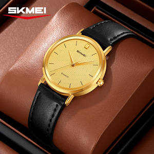 นาฬิกาข้อมือ SKMEI 2568 รุ่น Unisex ดีไซน์หรูหรา เรียบง่าย สายหนัง หน้าปัดควอตซ์ พร้อมเข็มบอกเวลา ขนาดสาย 16 มม. ตัวเรือนโลหะผสมสังกะสี - Product Image 3