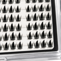 Extensions de cils 3D sans colle, 14 mm, effet grand œil, grappes de cils vaporeux, effilés et volumineux, faux cils en plateau pour maquillage DIY et fournitures de beauté