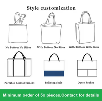 Offre Spéciale sacs fourre-tout unis à sublimation avec logo personnalisé sac fourre-tout de luxe réutilisable en toile de coton avec poches et fermeture éclair