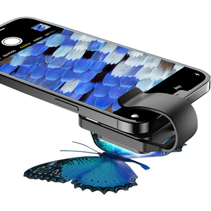 Microscope intelligent de laboratoire pour enfants, Smartphone avec 6 lumières led, luminosité réglable, microscope de voyage pour l'école, bon marché, 200x, 2019 - Product Image 2