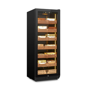 Refrigerador con compresor Ne-150-P para el hogar, de gran capacidad, con puerta de aluminio de una sola capa, vitrina para cigarros, control de temperatura y humedad - Product Image 5