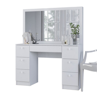 Commode en bois, 1 pièce, style nordique moderne et Simple, Table de toilette en teck avec 7 tiroirs et miroir, conçu pour l'étude