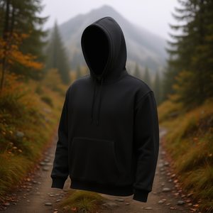 Felpa con Cappuccio Nera da Donna, Manica Lunga in Pile, Calda per Autunno e Inverno, Taglia L, Vestibilità Regolare - Product Image 2