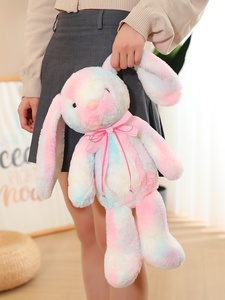 2024 dễ thương mềm Thú nhồi bông thỏ thỏ đồ chơi sang trọng nhồi bông búp bê thỏ buộc thỏ nhuộm tính năng giảm căng thẳng - Product Image 5