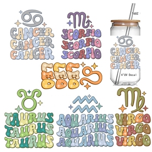 Vente en gros Signes du zodiaque <span class=keywords><strong>Horoscope</strong></span> 3D UV DTF Autocollants Décalcomanie Transferts Tasse en verre Autocollant Tasse Autocollants du zodiaque pour verre - Product Image 6