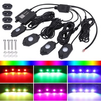 Kit d'éclairage LED RGBW et blanc pur pour dessous de caisse de véhicule, 8 ou 4 modules, contrôlable par application, pour camions tout-terrain, voitures, VTT et SUV