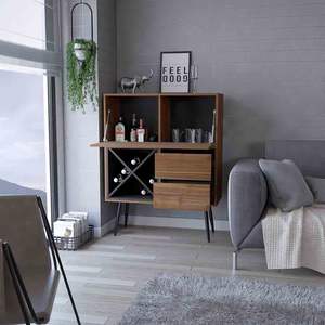 Armoire de bar DB en acajou/noir finition wengue avec deux tiroirs Octupos Design - Product Image 4