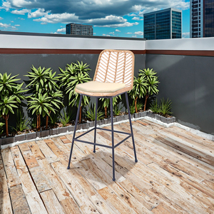 <span class=keywords><strong>Chaise</strong></span> <span class=keywords><strong>en</strong></span> rotin PE <span class=keywords><strong>en</strong></span> <span class=keywords><strong>osier</strong></span> tissé à dossier haut pour l'extérieur <span class=keywords><strong>en</strong></span> fer facile à assembler fait à la main - Product Image 4