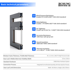 <span class=keywords><strong>Porta</strong></span> <span class=keywords><strong>Scorrevole</strong></span> in Alluminio Commerciale Resistente agli Urti, Vetro Temperato Doppio, Insonorizzata, per Terrazza e Balcone - Product Image 4