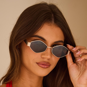 2025 Luxury Design Women Men Hexagonal Shades Polygon Shape Sun Glasses Custom Logo Wholesale Fashion Metal Frame Sunglasses - Product Image 4