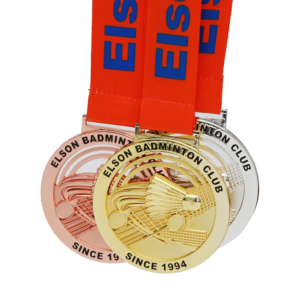 メダルメーカーカスタムメタルメダルマラソンサイクリングバドミントンスポーツチャンピオンシップレースアワードゴールド3Dメダルリボン付き