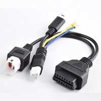 Cable divisor en Y OBD2 de 16 pines a 3 pines + 4 pines (uno a dos) para motocicleta, adaptador de diagnóstico OBD, cable conector para herramienta de escaneo de fallas