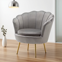 Chaise de Salle à Manger en Velours de Luxe, Pieds Dorés, Assise Rembourrée Bleue, Mobilier Moderne