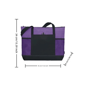 Bolsa de Mano con Cierre y Gran Capacidad, con Bolsillos de Malla, Bolsa de Hombro Resistente de Oxford para Viajes, Trabajo, Escuela, Uso Promocional - Product Image 2