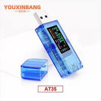 Testeur USB AT35, multimètre de tension et de courant, chargeur standard, détecteur de capacité de batterie externe