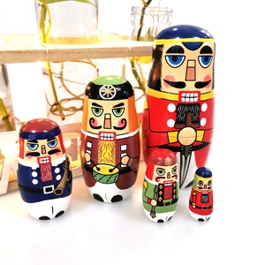 Juego de muñecas decorativas de Navidad de madera, juegos de muñecas anidadas, juguetes de regalo pintados a mano, regalo de madera, juguetes de madera - Product Image 5