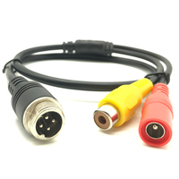 Câble adaptateur de tête d'aviation mâle vers RCA femelle DC femelle M12 Pin4 véhicule DVR OEM