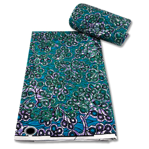 Siêu Khối Sáp Sequins Ankara Vải In Vàng Sequin Thêu Sáp Dệt Vải - Product Image 5