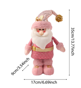Nouveaux produits de Noël en peluche rose extensible jambes noël bonhomme de neige vieil homme wapiti poupée jouet mignon en peluche vitrine décorations