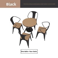 Table et chaises de café d'extérieur modernes et simples, résistantes au soleil, avec structure en métal, design blanc, pour la restauration et les cafés