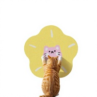 Planche à gratter pour chat en carton ondulé Kraft blanc, motif floral frais, à fixer verticalement au mur, sans peluches, vente en gros
