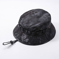 Chapeau de pêcheur à large bord en camouflage numérique 65/35 polyester/coton, chapeau de jungle, chapeau de camping, chapeau boonie avec sangle de menton