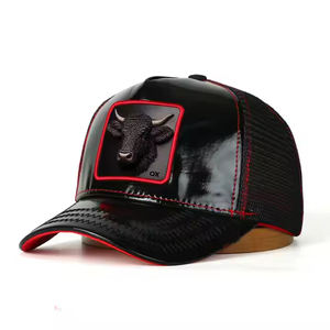 انفجارات امريكان وأوربية حيوان رسوم كرتونية واقية من الشمس شبكة تطريز سائق شاحنة أسود النمر الديك قبعة الذئب - Product Image 4