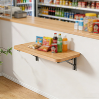 Holz-Klapptische 60 cm Wandhängender Schreibtisch Wandmontierter Tisch mit Ablagefach Weintisch Wohndekoration