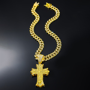 Nuevo Collar con Colgante de Cruz de Aleación Chapada en Oro y Plata, Diseño Simple y Popular, Estilo Hiphop, Cadena Cubana Exquisita, Collares para Hombre 2026 - Product Image 2