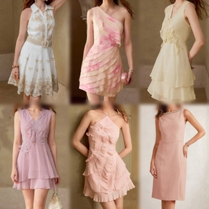 Lot en gros de robes d'été décontractées en satin pour femmes, assortiment mixte, surplus de stock, style bohème, dentelle florale, longueur midi et maxi, pour soirée, naturel - Product Image 1