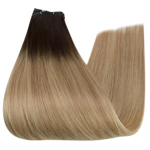 TopElles Capelli Vergini Remy Europei per Extension a Doppia Trama a Macchina Balayage Biondo con Riflessi Marrone <span class=keywords><strong>Scuro</strong></span> - Product Image 3