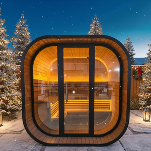 Sauna Tradizionale <span class=keywords><strong>a</strong></span> Vapore in Abete Carbonizzato per Interni ed Esterni, con Grande Capacità Adatta <span class=keywords><strong>a</strong></span> Tutte le <span class=keywords><strong>Occasioni</strong></span> - Product Image 2