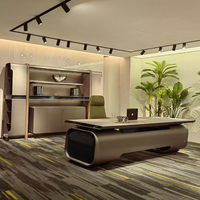 Foshan usine 2024 exposition Design moderne chaud taille personnalisée bureau en bois en forme de L luxe PDG bureaux de bureau