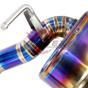 Tuyau d'échappement en alliage de titane Vortex pour Camry, 1,2 mm, finition bleue brûlée, effet écaille de poisson, soudé TIG, son agressif haute performance - Product Image 3