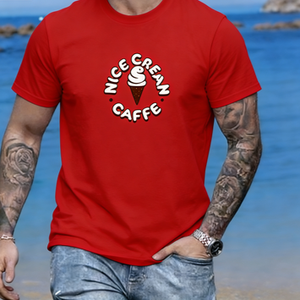 Nice Cream <span class=keywords><strong>Caffe</strong></span> T-shirt graphique pour homme, motif cône de dessert d'été, en <span class=keywords><strong>coton</strong></span>, à manches courtes, décontracté - Product Image 6