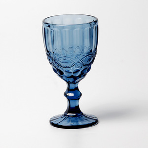 Verre à vin à pied vintage à motif pressé, coloré et en relief, pour mariage, fête, hôtel, restaurant - Product Image 4