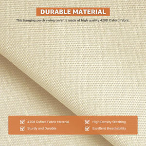 BEELAND Beige 420D étanche extérieur hamac balançoire couverture extérieur <span class=keywords><strong>suspendu</strong></span> porche balançoire chaise couverture - Product Image 3