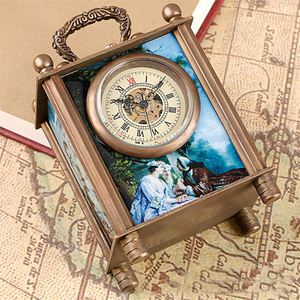 Classic Square Desk <strong>Clock</strong> Antique European Decorative Ornaments Timer <strong>Clock</strong> Watch Vintage Table <strong>Clock</strong> - Product Image 5