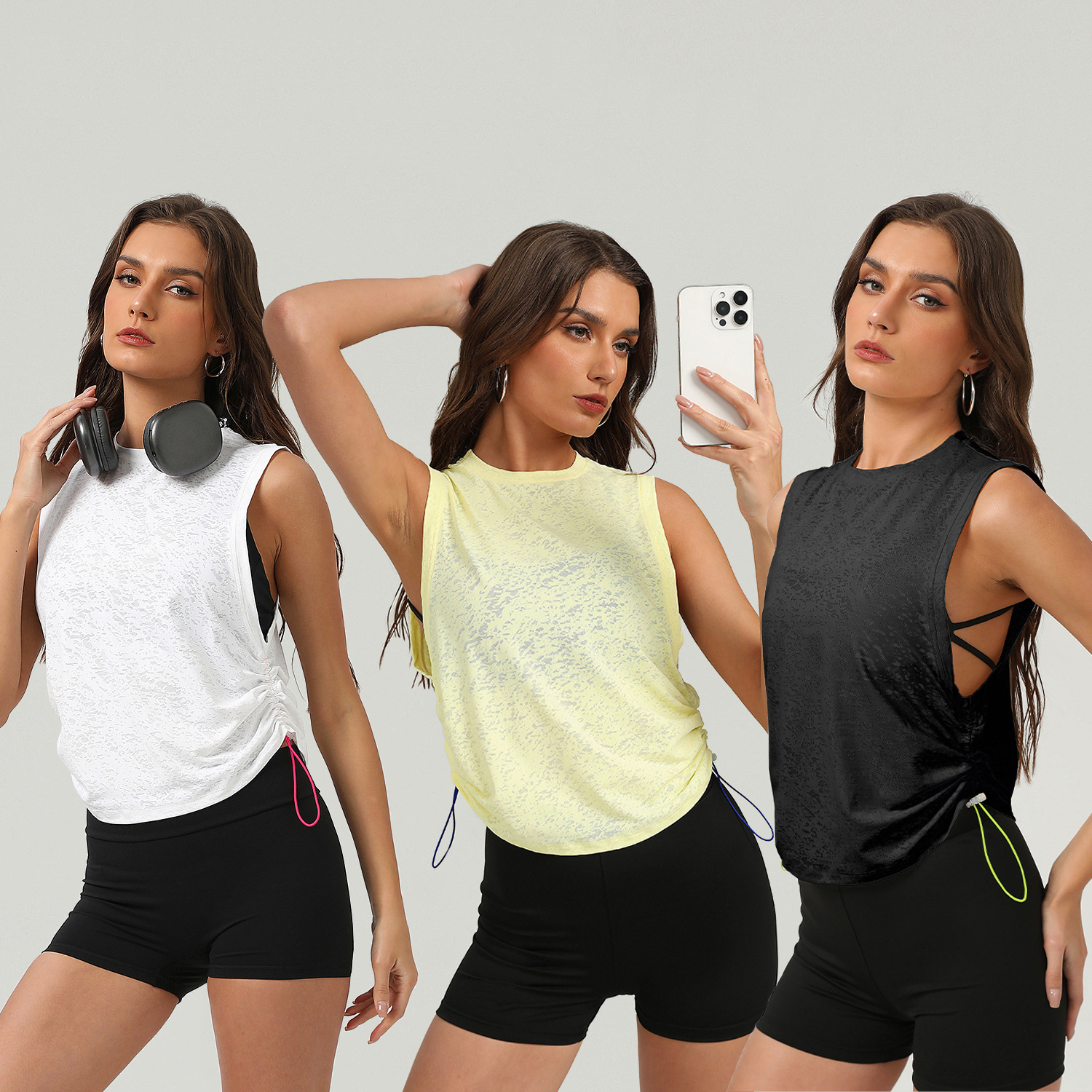 Wholesale Ladies Breathable Yoga Sports Vest Round Neck Sleeveless Sports Top Fitness Quick Dry Yoga tank Top