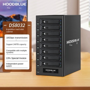 DS8032 Hoodblue yangın mavi sabit Disk kabine 8 Disk dizisi yüksek hızlı USB3.2 doğrudan ekli depolama Video klip bellek masaüstü - Product Image 1