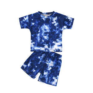 Ensemble T-shirt et short tie-dye multicolore 2 pièces pour enfants (garçons et filles) – Collection été 2021 – Vêtements tendance pour enfants – Vente en gros - Product Image 5
