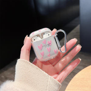 Nouveau mignon coeur clair paillettes Bling étui pour écouteurs pour <span class=keywords><strong>Airpods</strong></span> 4 3 2 souple TPU Anti perte housse de protection pour <span class=keywords><strong>Airpods</strong></span> Pro - Product Image 3