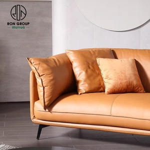 Muebles modernos personalizados para apartamento, sofá reclinable de cuero de vaca, diseño real, naranja, <span class=keywords><strong>italiano</strong></span>, para sala de estar, venta al por mayor - Product Image 3