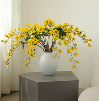 Bunga Peony Bionik Buatan Tangan Berkualitas Tinggi Realistis, Hiasan Bunga Imitasi Cina untuk Ruang Tamu, Dekorasi Lemari TV, Warna Kuning