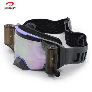 Jiepolly personalizado mx rasgar rolo fora da motocicleta motocross uv400 fora da estrada óculos à prova de vento moto gafas men