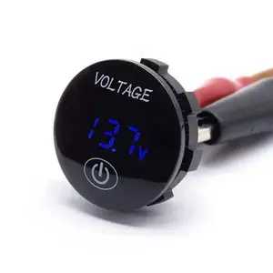 Automobile battery voltmeter dc LED digital display 12V motorcycle on-board voltage detector touch screen power meter